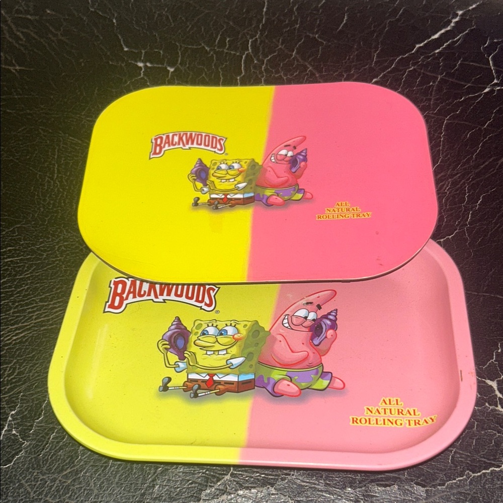 Backwoods SpongeBob Rolling Tray Set - Yellow and Pink